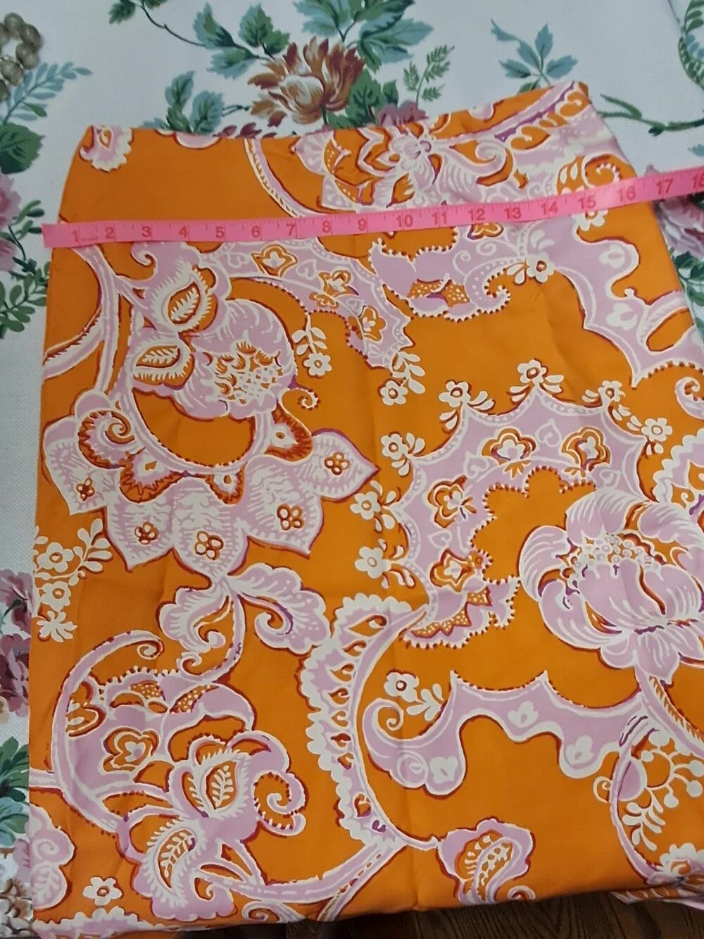 Ann Taylor 100% Silk Sz. 6 Orange and Pink Skirt - Picture 10 of 14